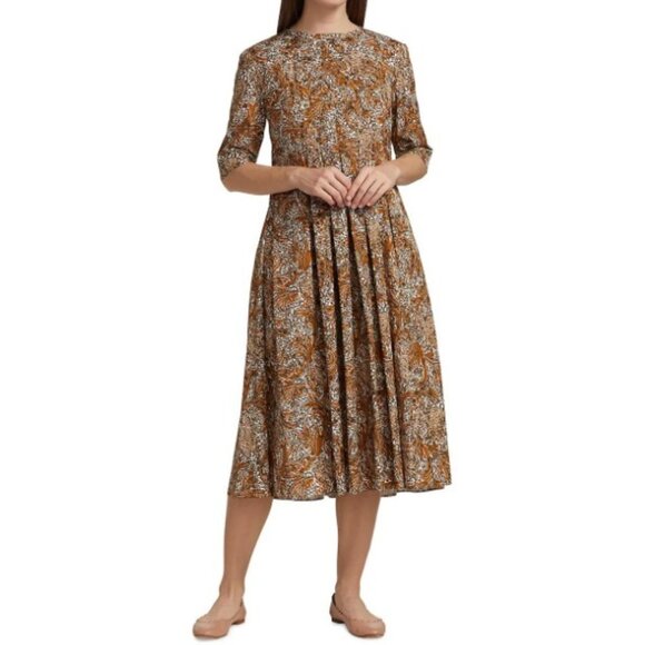 'S Max Mara Women's Caldaia Printed Cotton Midi Dress - 8